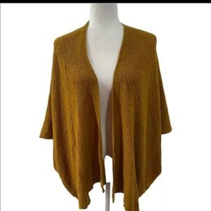 Akemi + Kin Mustard Gold Open Shrug Sweater Cardigan, Anthropologie, one size